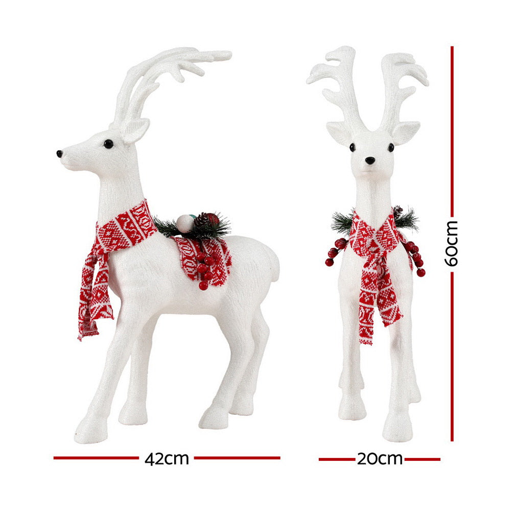 Jingle Jollys Christmas Reindeer 60cm Glitter Deer Ornaments Party Decorations - ShopFrenzy
