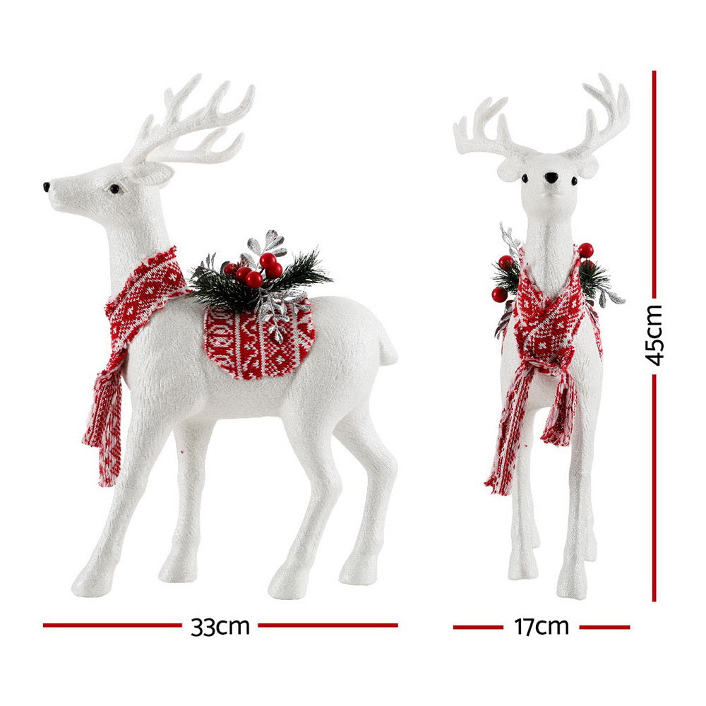 Jingle Jollys Christmas Reindeer 45cm Glitter Deer Ornaments Party Decorations - ShopFrenzy