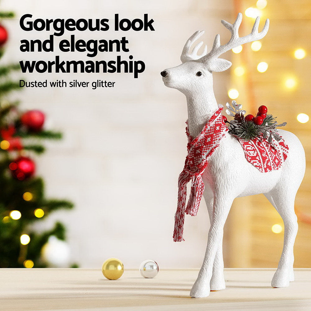 Jingle Jollys Christmas Reindeer 45cm Glitter Deer Ornaments Party Decorations - ShopFrenzy