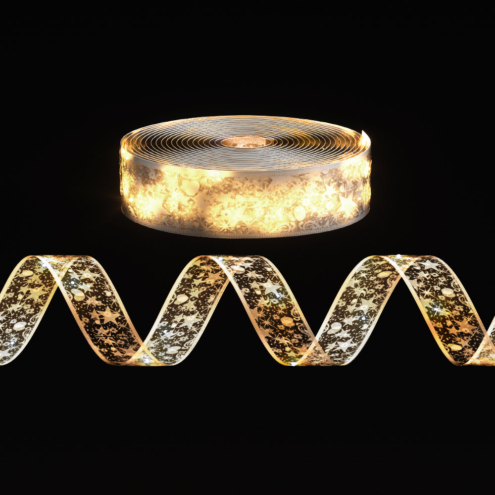 20M Christmas Lights Ribbon Fairy Light 200 LED Warm Jingle Jollys - ShopFrenzy