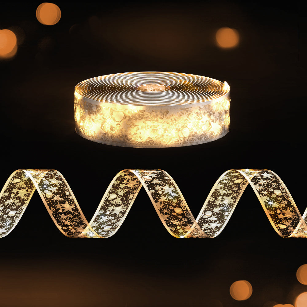 20M Christmas Lights Ribbon Fairy Light 200 LED Warm Jingle Jollys - ShopFrenzy