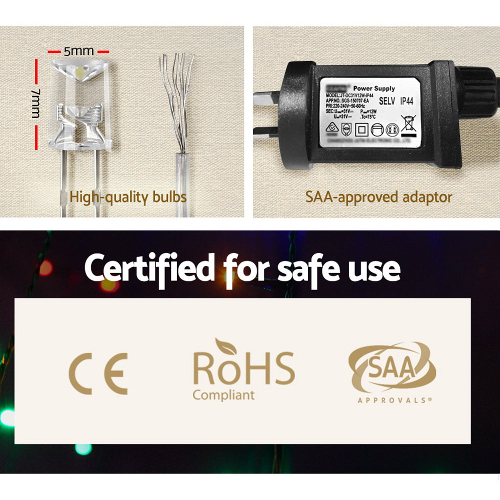 100M Christmas Lights String Fairy Light 500 LED Colourful Jingle Jollys - ShopFrenzy