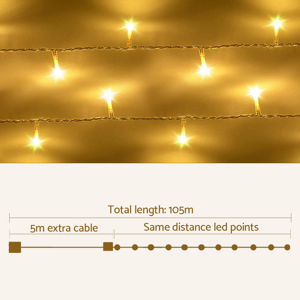 100M Christmas Lights String Fairy Light 500 LED Warm White Jingle Jollys - ShopFrenzy
