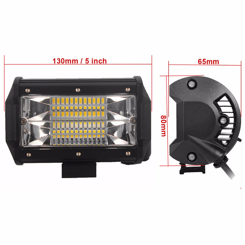 2x 5inch Flood LED Light Bar Offroad Boat Work Driving Fog Lamp Truck Scene 4x4 - ShopFrenzy