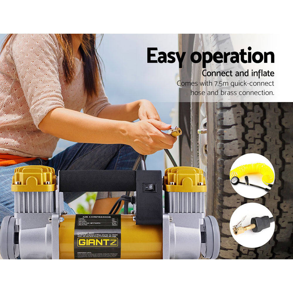 Giantz Air Compressor 12V 4x4 Tyre 200L/MIN Deflator Inflator Car Truck Portable - ShopFrenzy