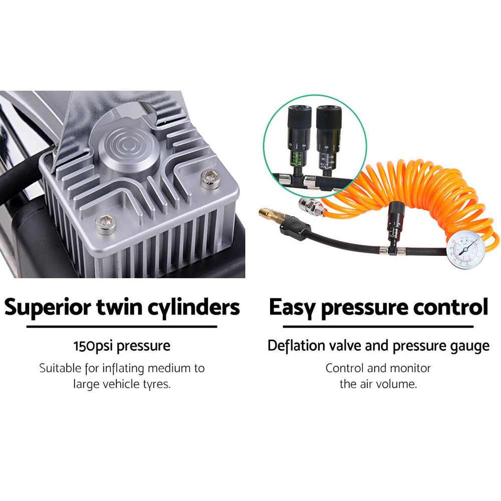 Giantz Air Compressor 12V 4x4 Tyre 85L/min Deflator Inflator Car Truck Portable - ShopFrenzy