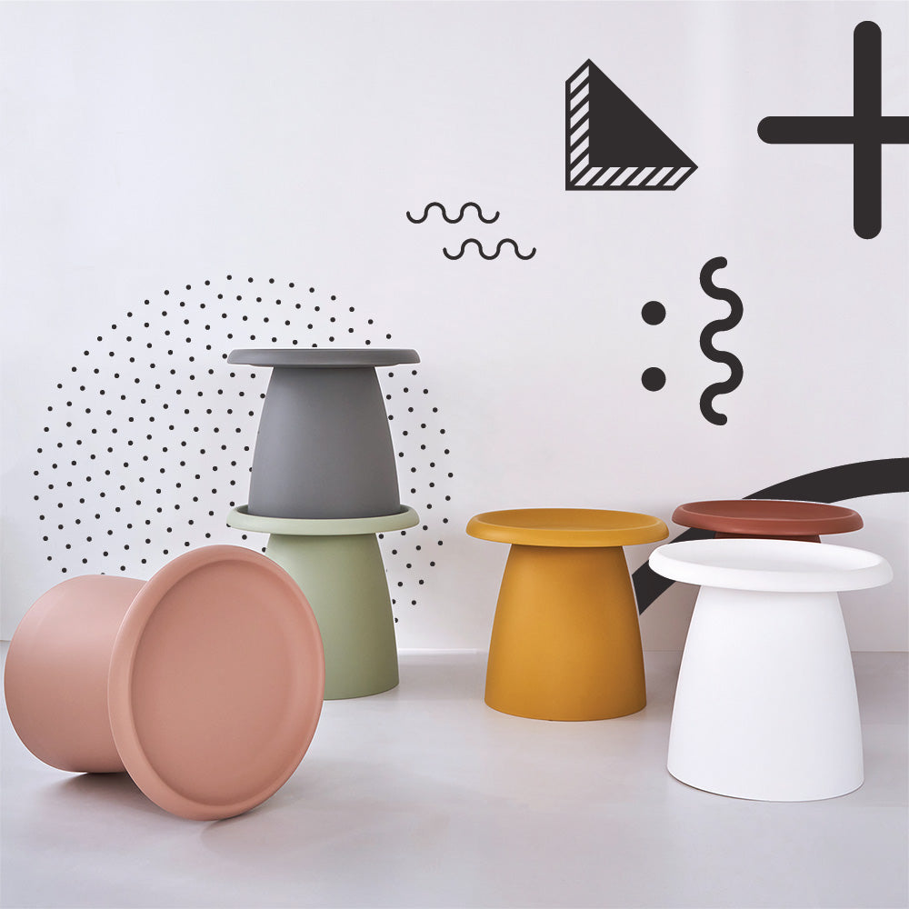 ArtissIn Coffee Table Round 52CM Plastic Pink - ShopFrenzy