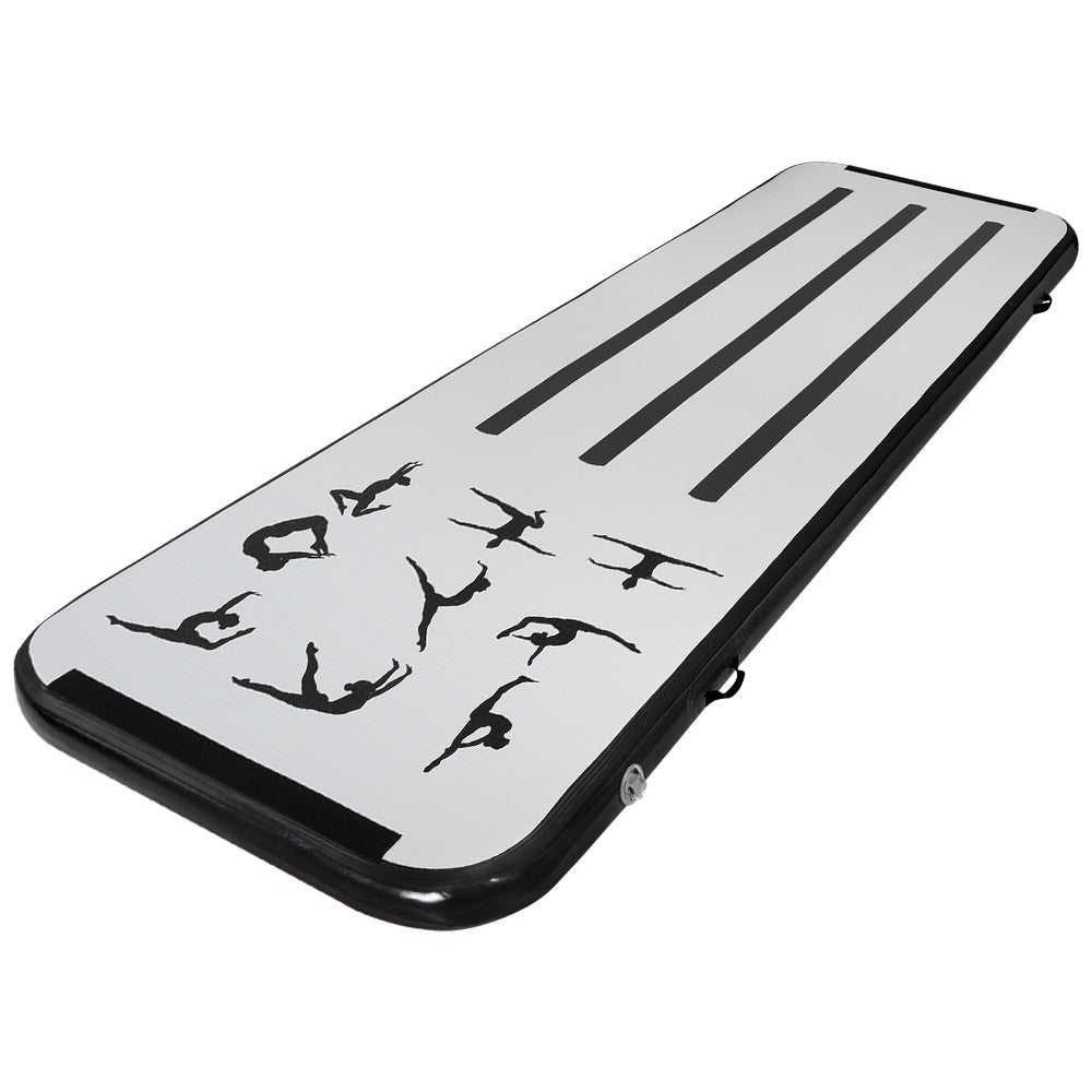 Everfit 3M Air Track Gymnastics Tumbling Mat Exercise Cheerleading Unique Black - ShopFrenzy