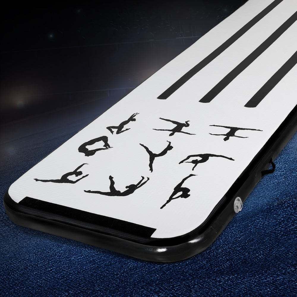 Everfit 3M Air Track Gymnastics Tumbling Mat Exercise Cheerleading Unique Black - ShopFrenzy