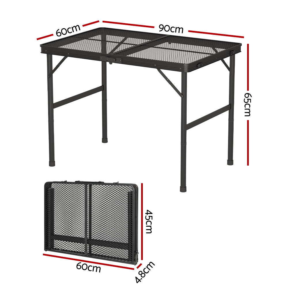 Weisshorn Folding Camping Table 90CM Portable Outdoor Picnic BBQ Aluminium Desk - ShopFrenzy