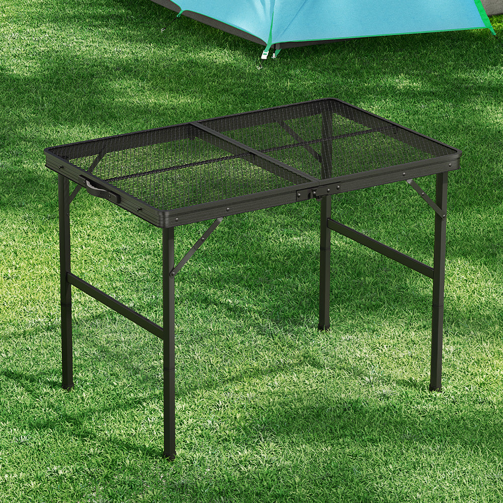 Weisshorn Folding Camping Table 90CM Portable Outdoor Picnic BBQ Aluminium Desk - ShopFrenzy