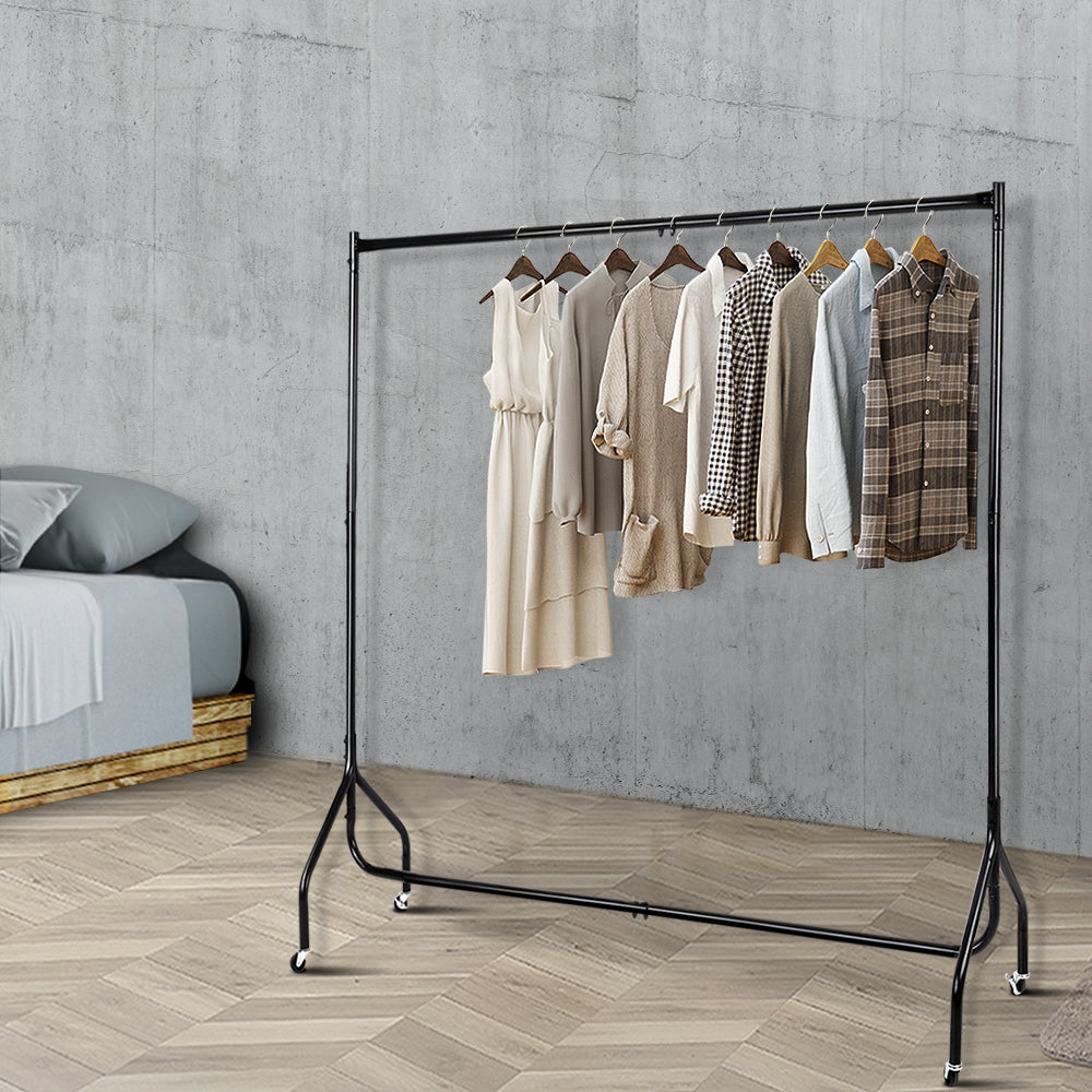 Artiss Clothes Rack Airer Coat Stand 6FT Rail Wheels - ShopFrenzy