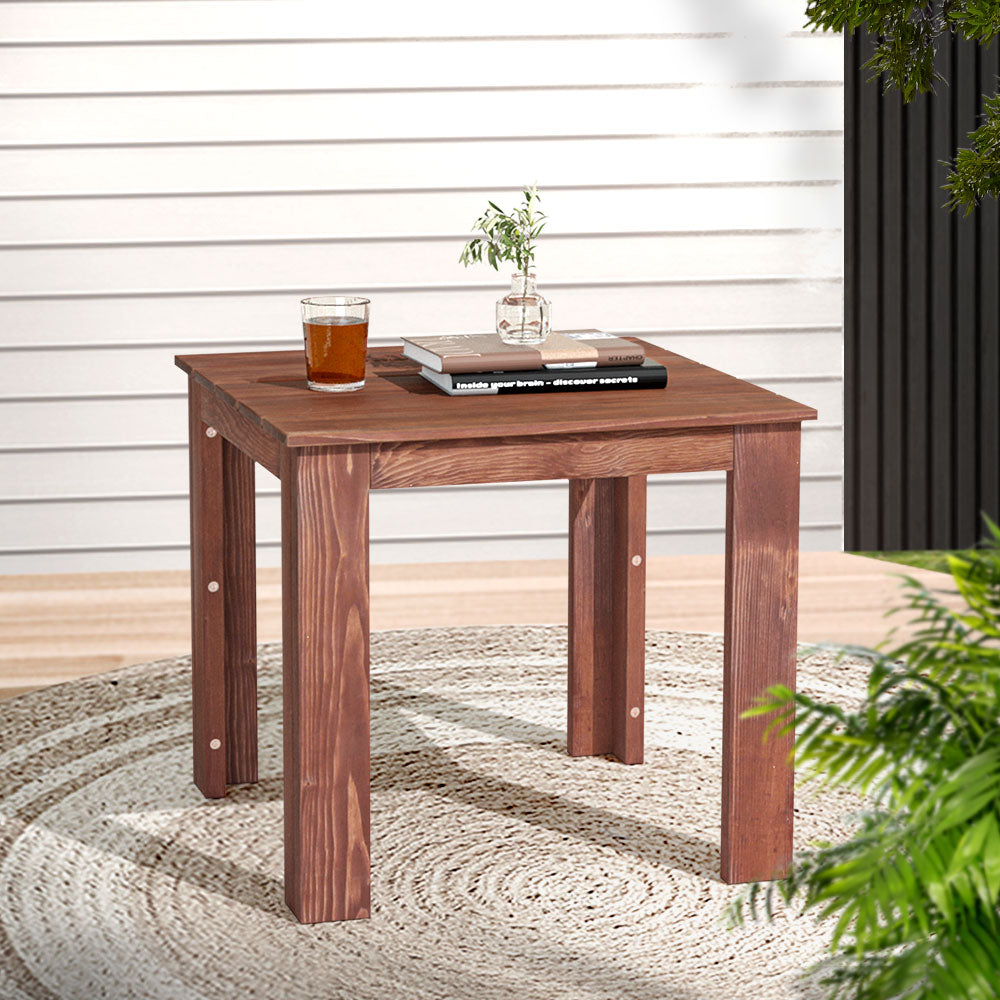 Gardeon Coffee Side Table Wooden Desk Outdoor Furniture Camping Garden Brown - ShopFrenzy