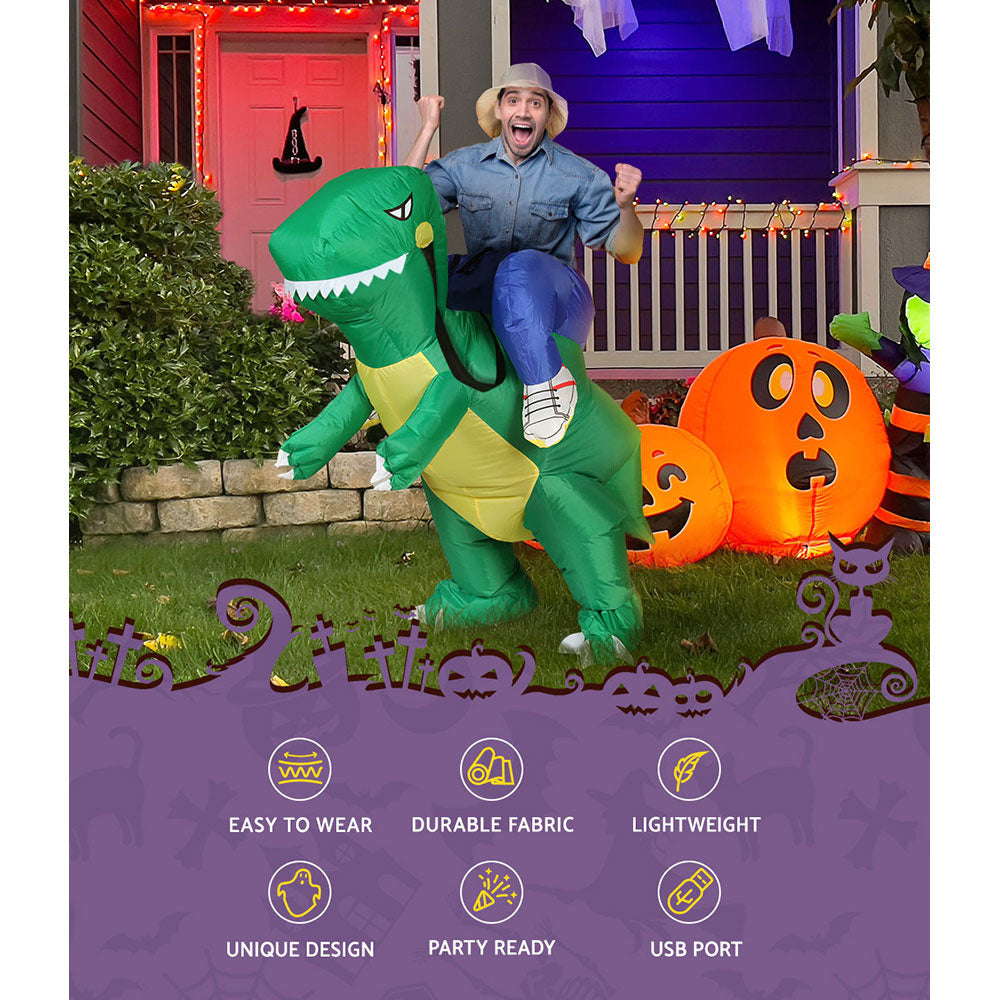Inflatable Dinosaur Costume Adult Suit Blow Up Party Fancy Dress Halloween Cosplay - ShopFrenzy