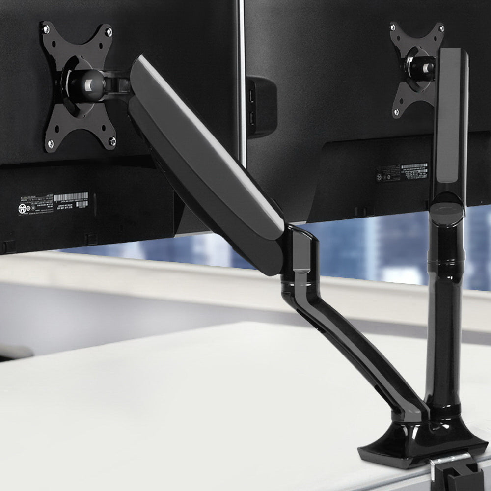 Artiss Monitor Arm Gas Spring Dual Desk Mount Screen Holder - ShopFrenzy