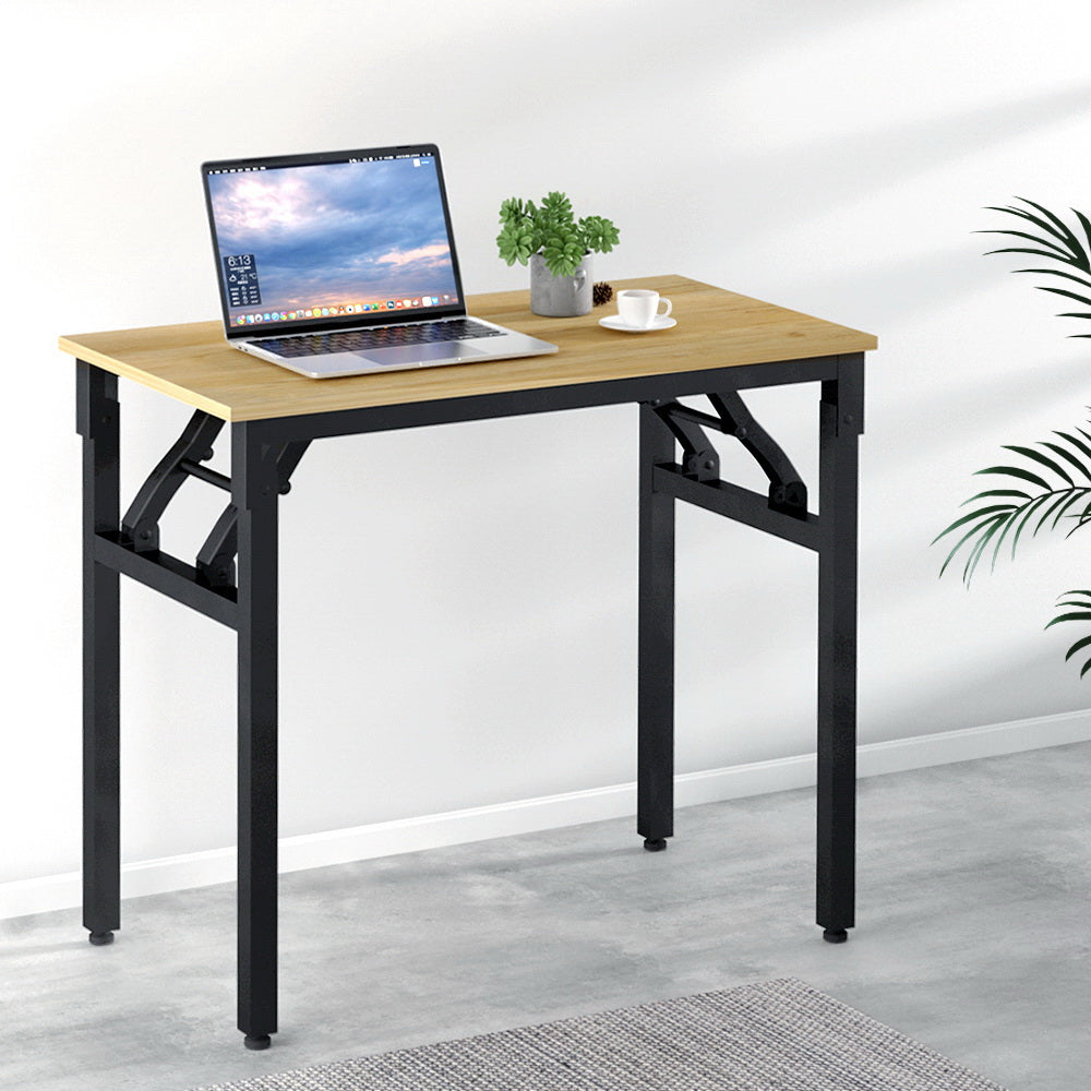 Artiss Computer Desk Laptop Table Bookshelf Desk Storage Rack Office Study Oak - ShopFrenzy