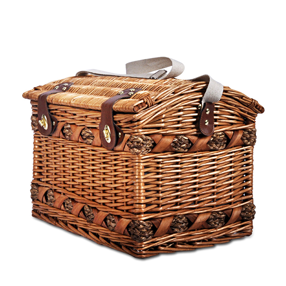 Alfresco 4 Person Picnic Basket Set Storage Blanket - ShopFrenzy