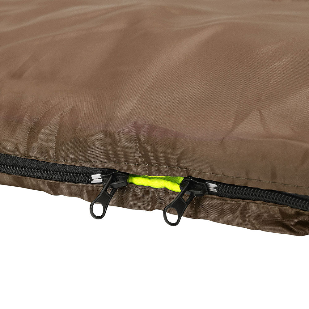 Weisshorn Sleeping Bag Double Bags Thermal Camping Hiking Tent Brown -5°C - ShopFrenzy