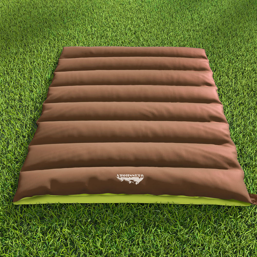 Weisshorn Sleeping Bag Double Bags Thermal Camping Hiking Tent Brown -5°C - ShopFrenzy