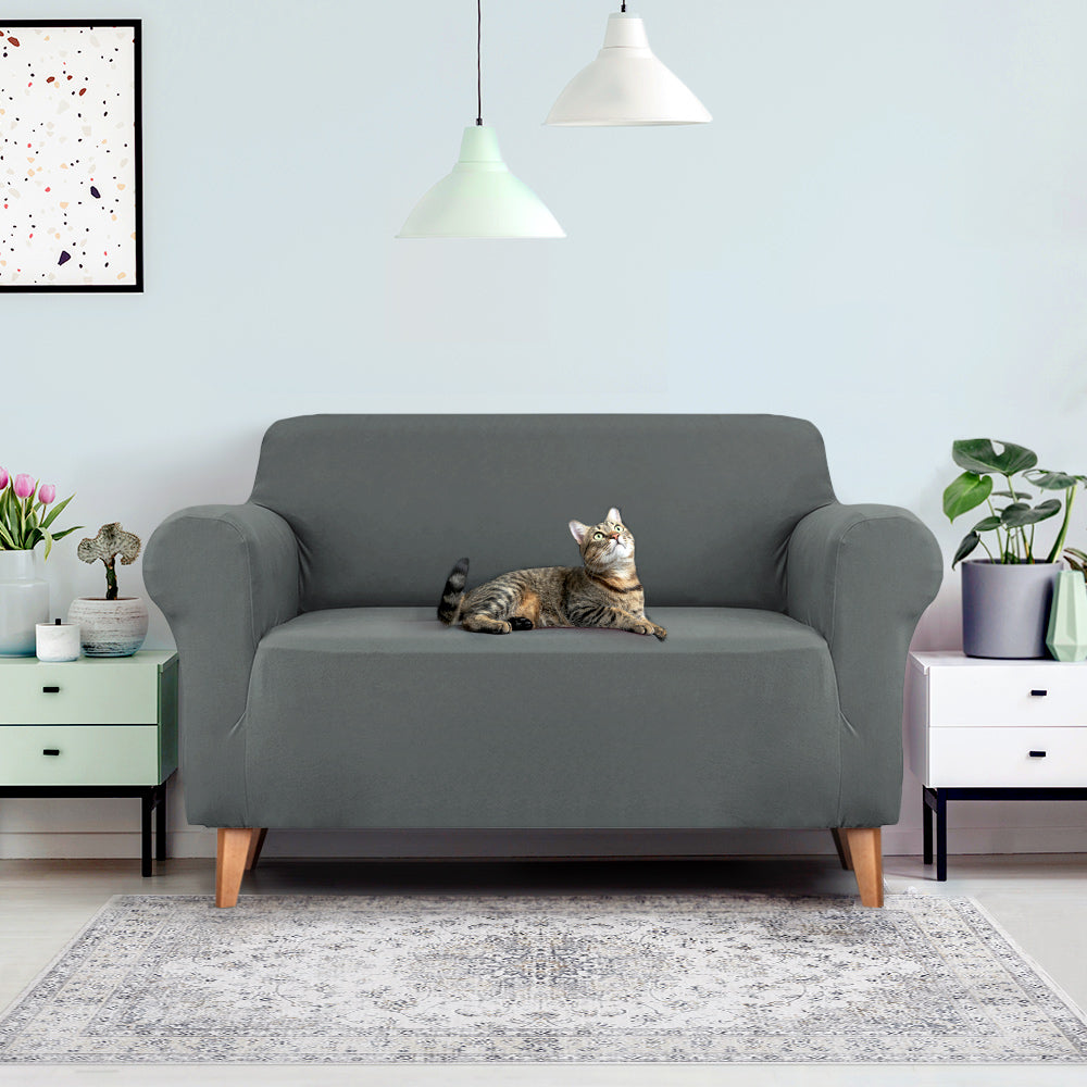 Artiss Sofa Cover Couch Covers 2 Seater Stretch Grey - ShopFrenzy