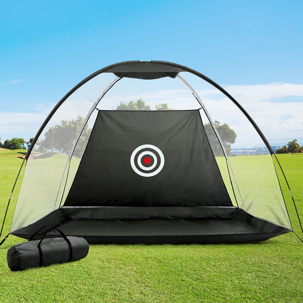 Everfit 3M Golf Practice Net Portable Training Aid Driving Target Tent Black - ShopFrenzy