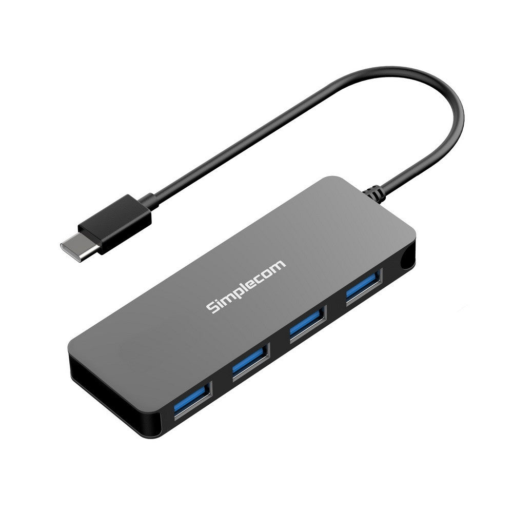 SIMPLECOM CH320 Ultra Slim Aluminium USB 3.1 Type C to 4 Port USB 3.0 Hub - Black - USMB-MB-UCH-40 - ShopFrenzy