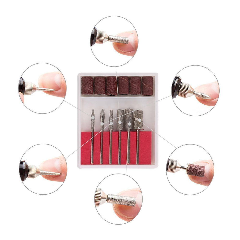 Electric Nail Drill Bits 12File Tool Kit Machine Acrylic Manicure Art Pen Shaper - ShopFrenzy