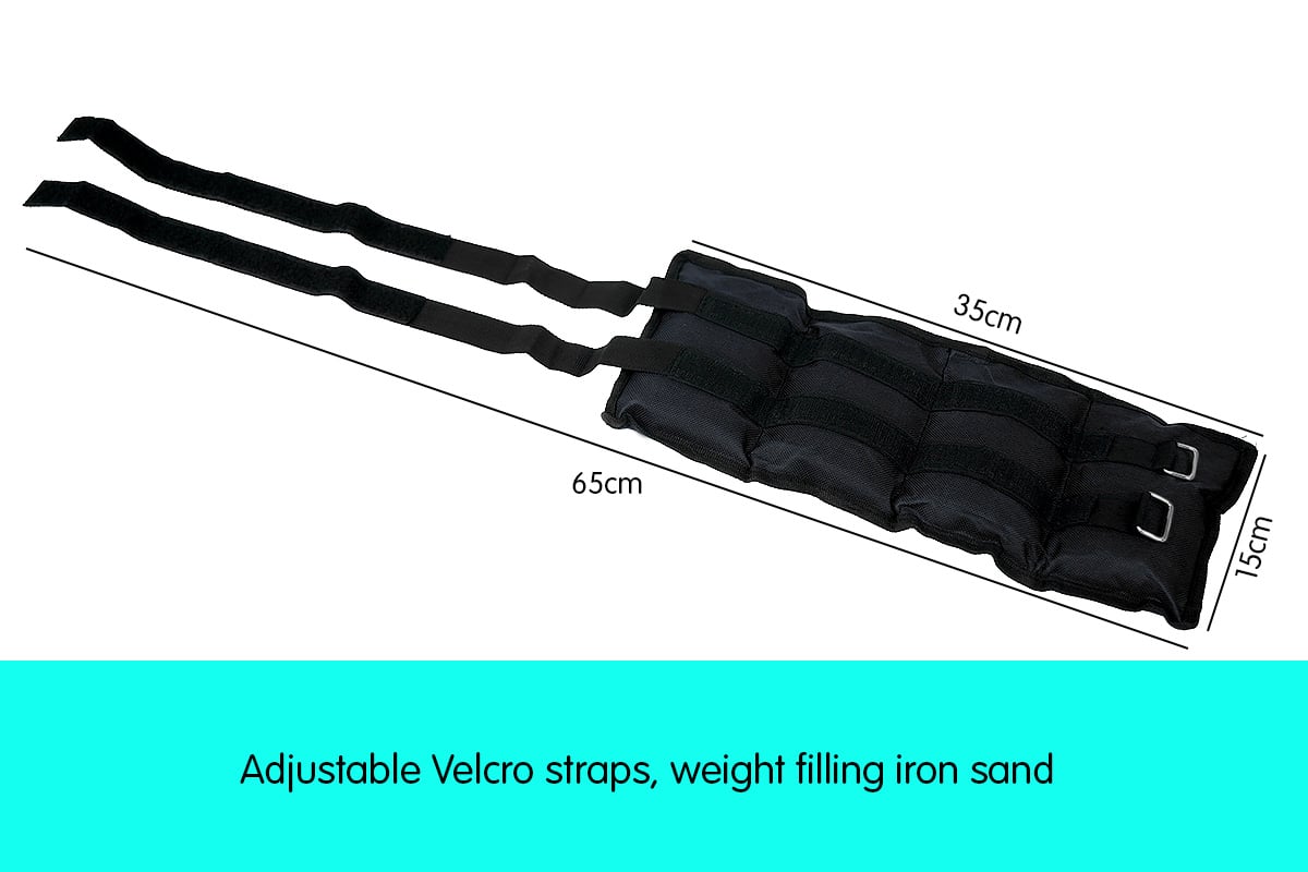 Powertrain Sports Pair 2kg Ankle Weights Home Gym Equipment Wrist Fitness Yoga Training Weights - ShopFrenzy