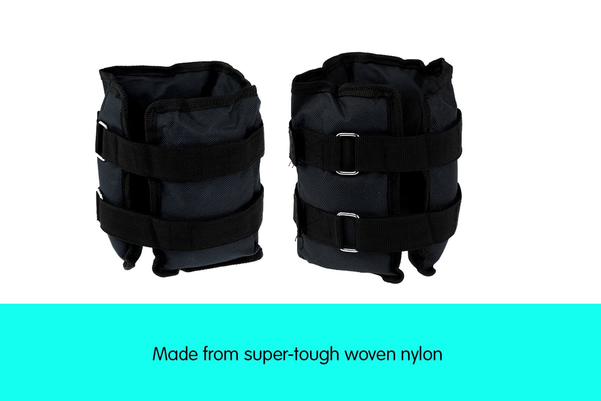 Powertrain Sports Pair 2kg Ankle Weights Home Gym Equipment Wrist Fitness Yoga Training Weights - ShopFrenzy