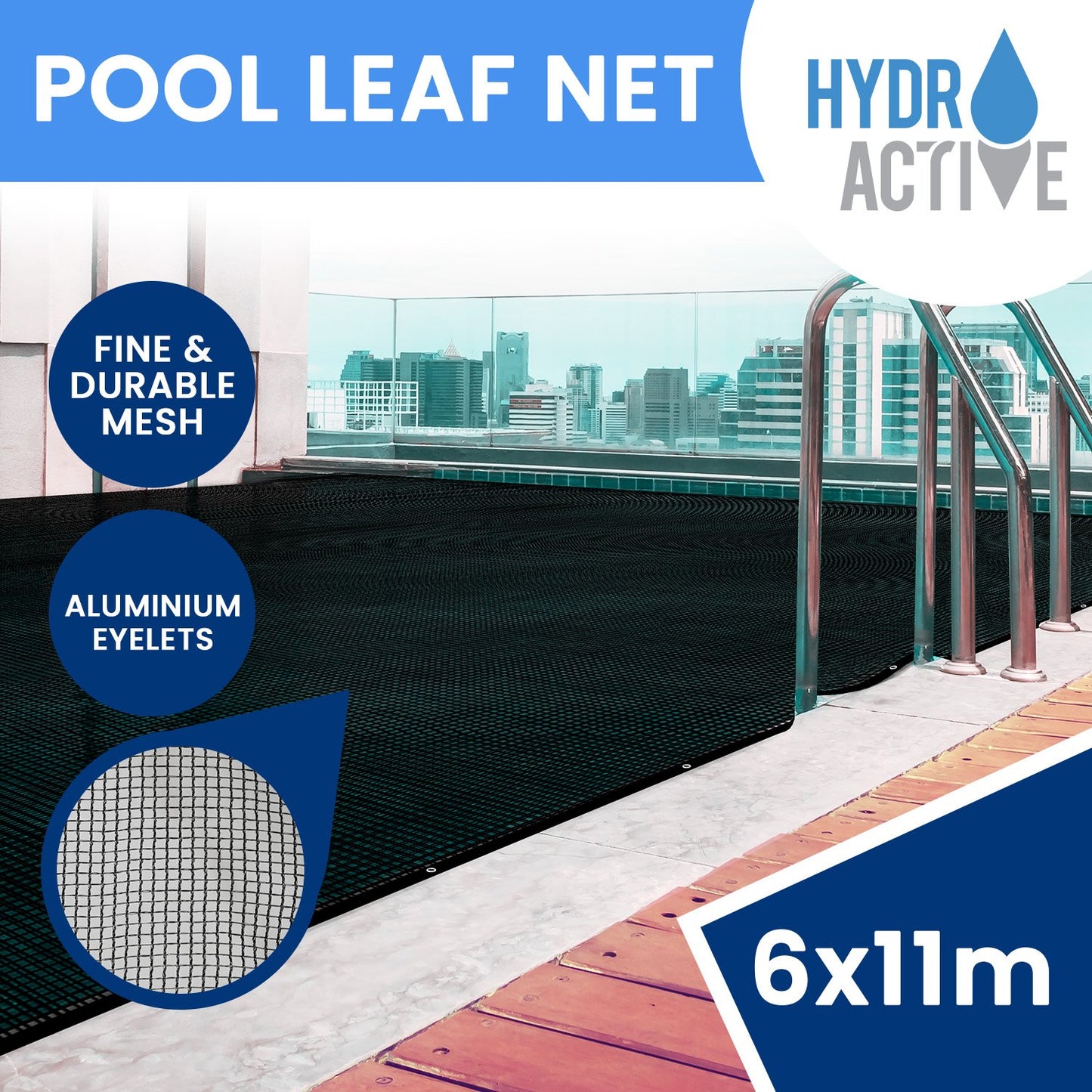 HydroActive UV-Resistant Swimming Pool Leaf Net Cover 6 x 11m - ShopFrenzy