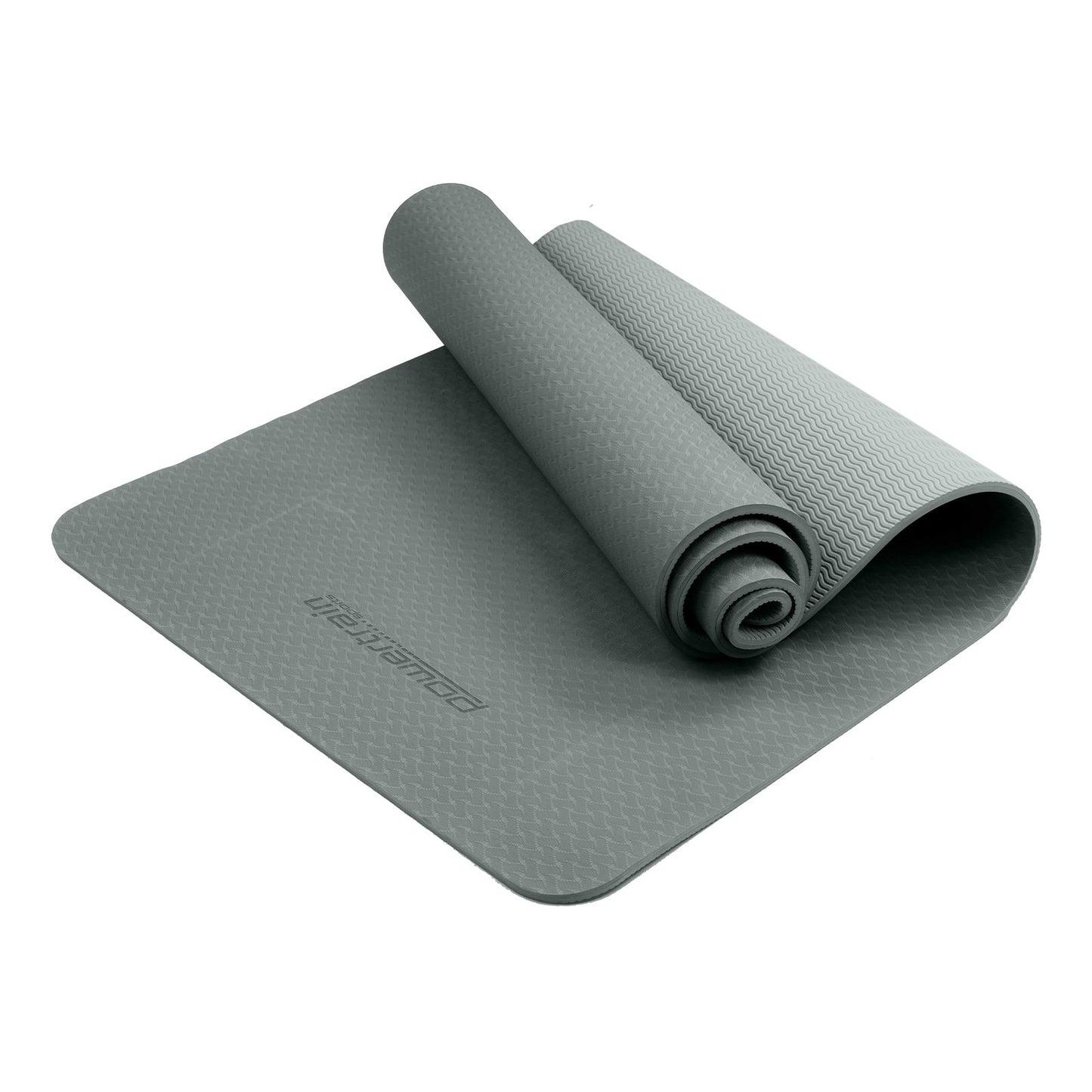 Powertrain Eco-friendly Dual Layer 6mm Yoga Mat | Slate Grey | Non-slip Surface And Carry Strap For Ultimate Comfort And Portability - ShopFrenzy