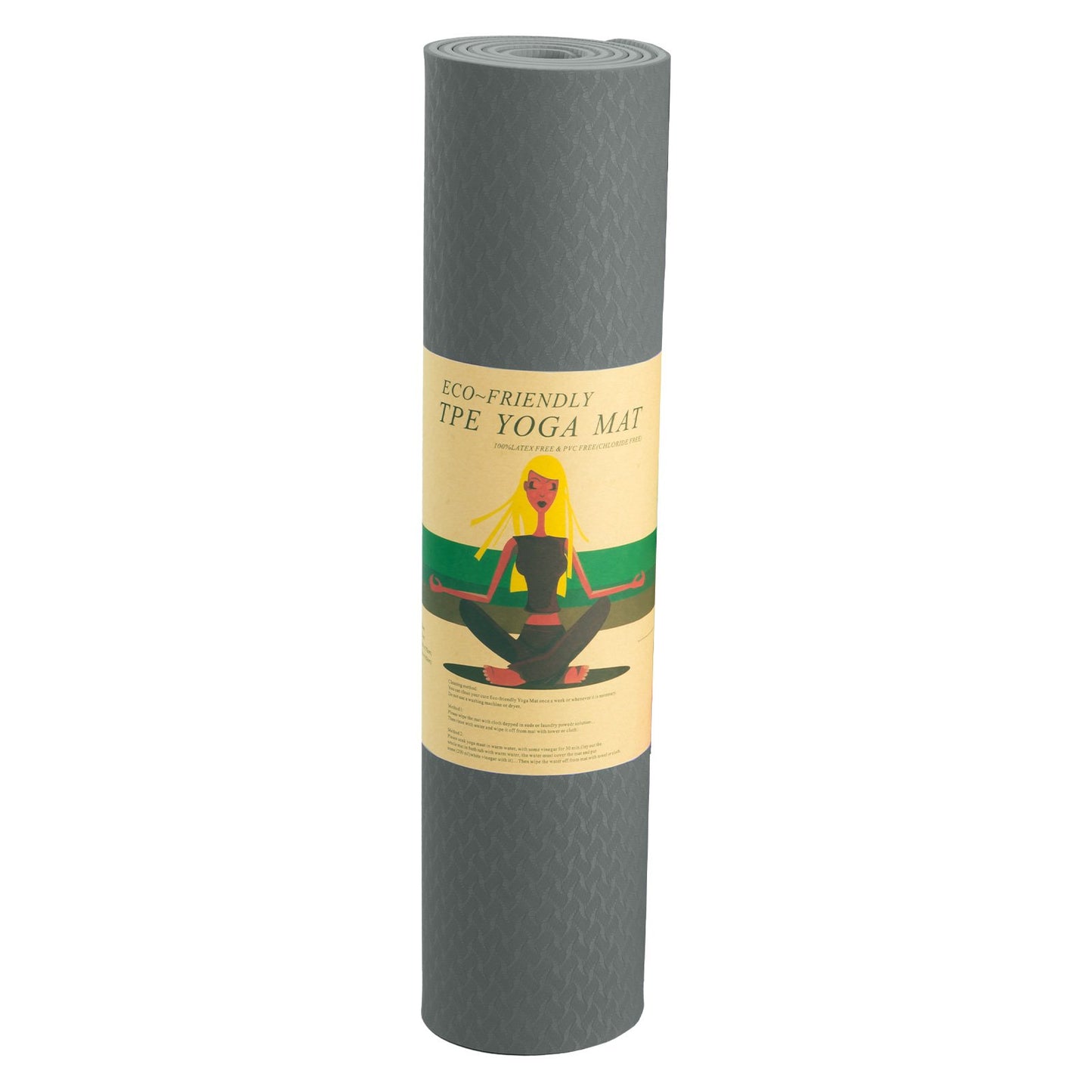 Powertrain Eco-friendly Dual Layer 6mm Yoga Mat | Slate Grey | Non-slip Surface And Carry Strap For Ultimate Comfort And Portability - ShopFrenzy