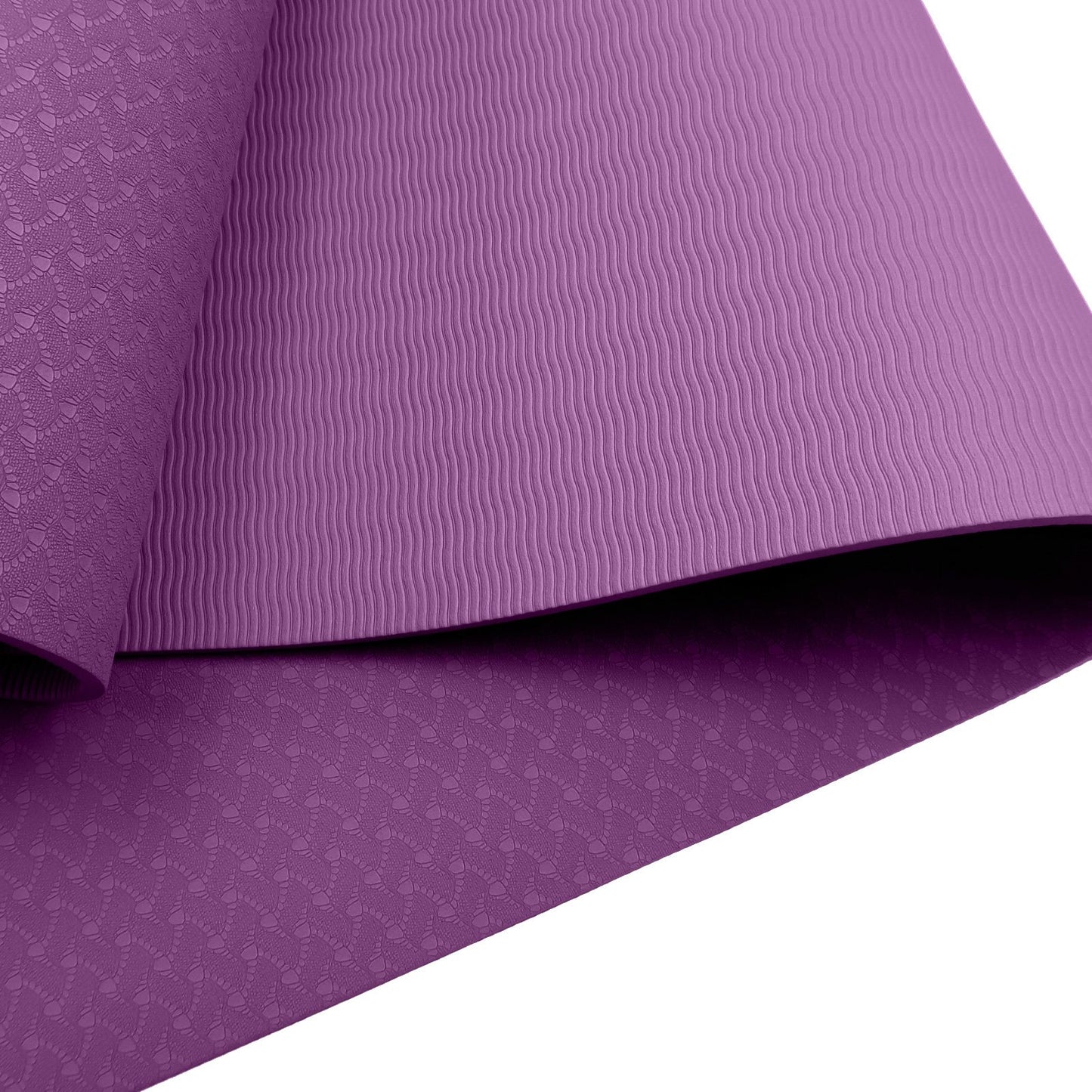 Powertrain Eco-friendly Dual Layer 6mm Yoga Mat | Royal Purple | Non-slip Surface And Carry Strap For Ultimate Comfort And Portability - ShopFrenzy