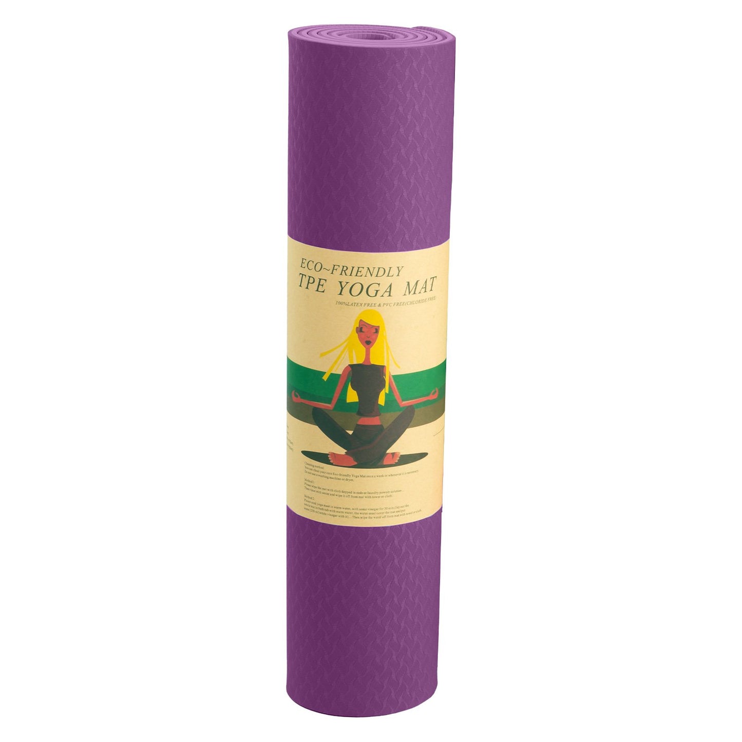 Powertrain Eco-friendly Dual Layer 6mm Yoga Mat | Royal Purple | Non-slip Surface And Carry Strap For Ultimate Comfort And Portability - ShopFrenzy