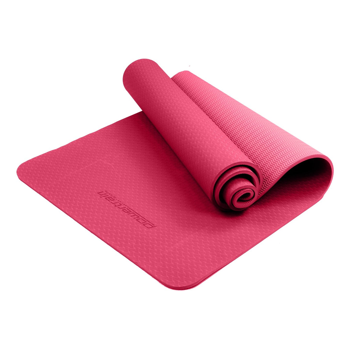 Powertrain Eco-friendly Dual Layer 6mm Yoga Mat | Pink | Non-slip Surface And Carry Strap For Ultimate Comfort And Portability - ShopFrenzy