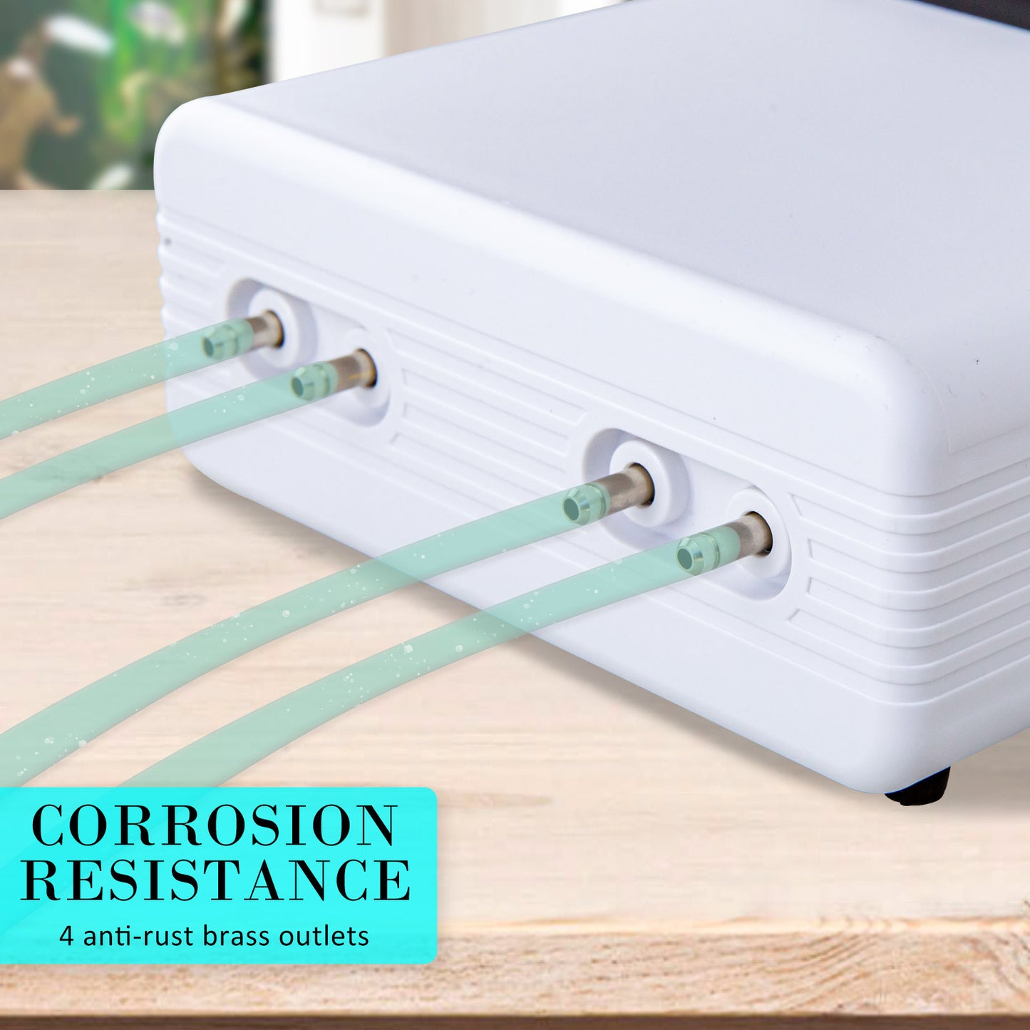 Aquarium Air Pump Oxygen Hydroponic 4 Outlet 670L/H 8W WHITE - ShopFrenzy
