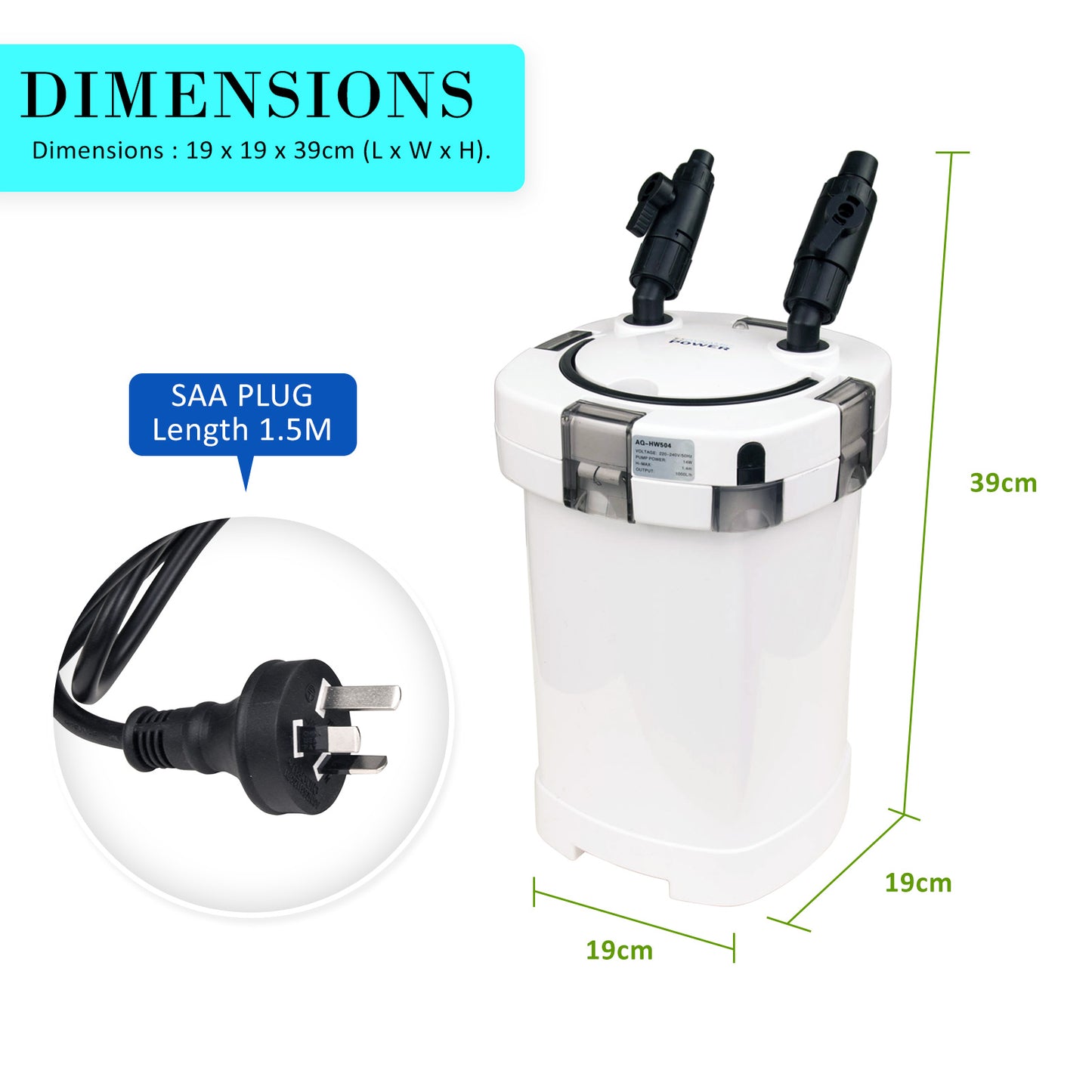 Aquarium External Canister Filter 1000L/H - ShopFrenzy