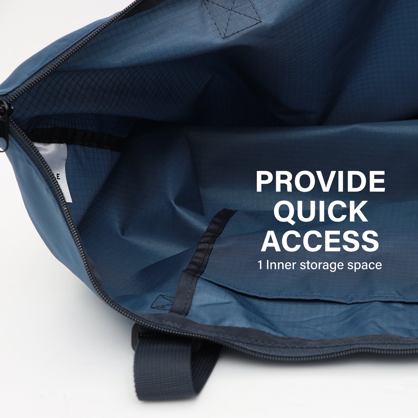 Shopper Bag Tote Bag Foldable Travel Laptop Grocery Nylon KO-DUAL NAVY - ShopFrenzy