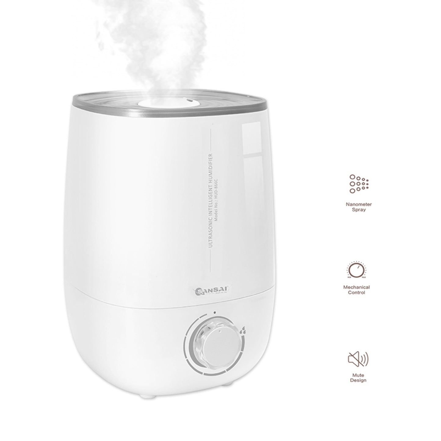 SANSAI Air Humidifier Ultrasonic Cool Mist 4.8L WHITE - ShopFrenzy