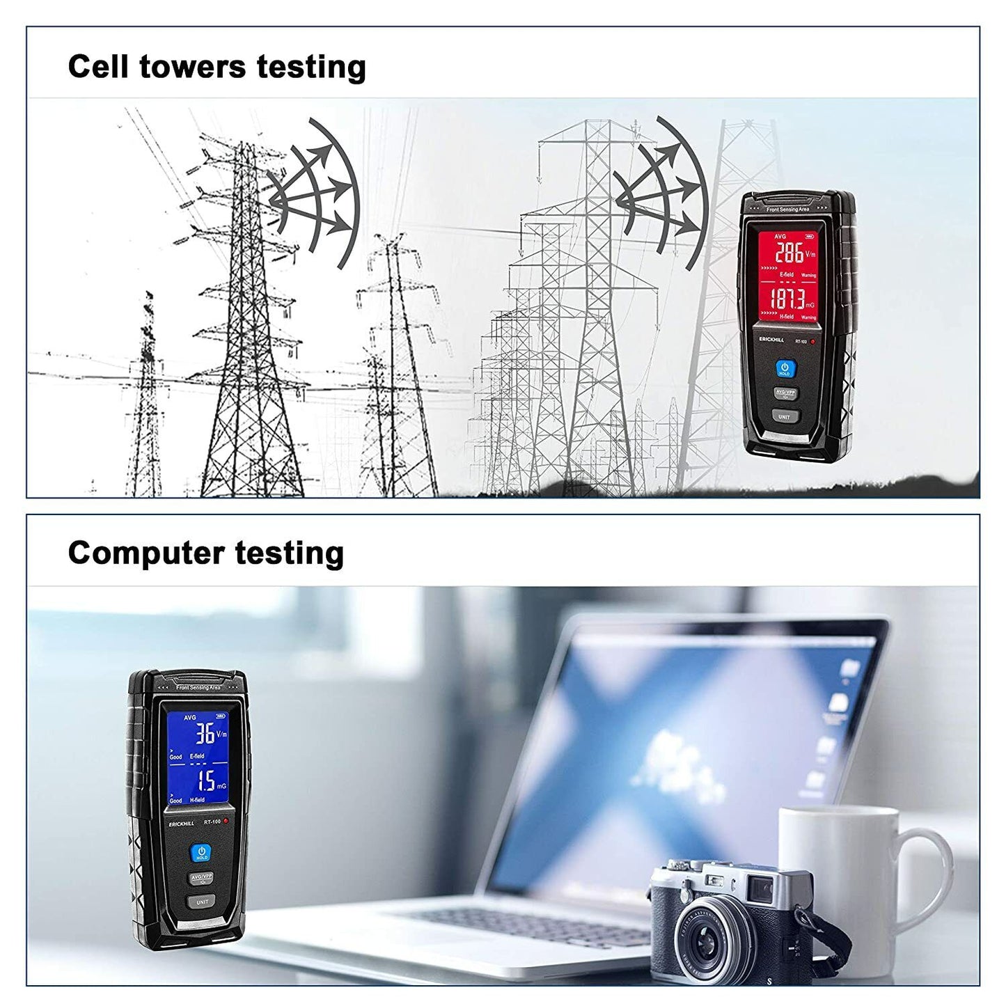 ERICKHILL EMF Meter Digital Electromagnetic Field Radiation Detector Machine - ShopFrenzy