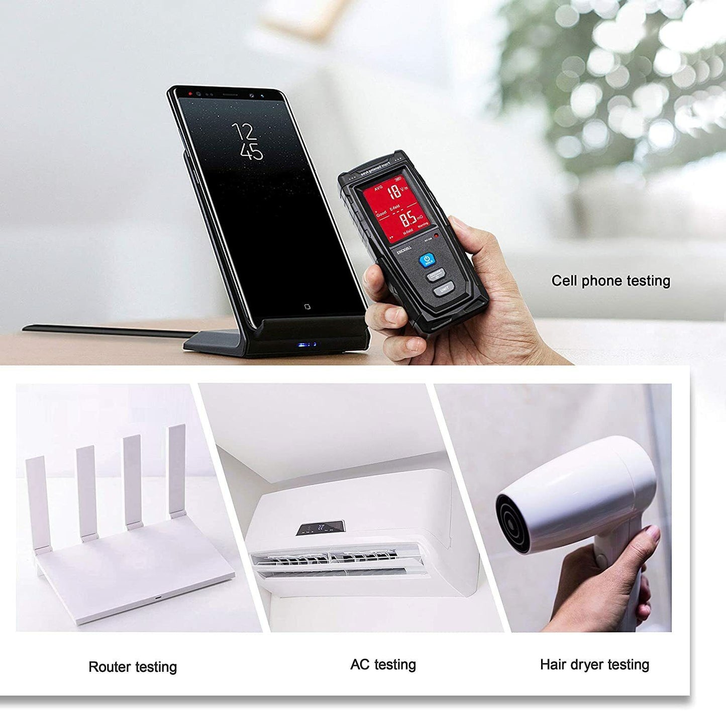 ERICKHILL EMF Meter Digital Electromagnetic Field Radiation Detector Machine - ShopFrenzy