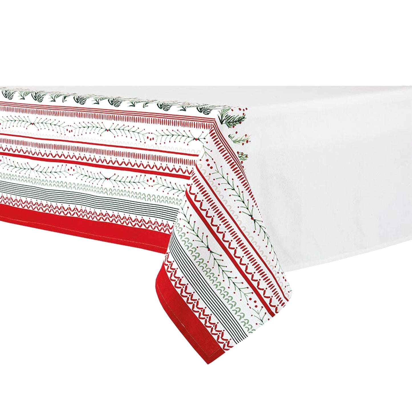 Ladelle Wonderful Christmas Xmas Festival Cotton Tablecloth Oblong 10 Seater 150 x 265 cm - ShopFrenzy