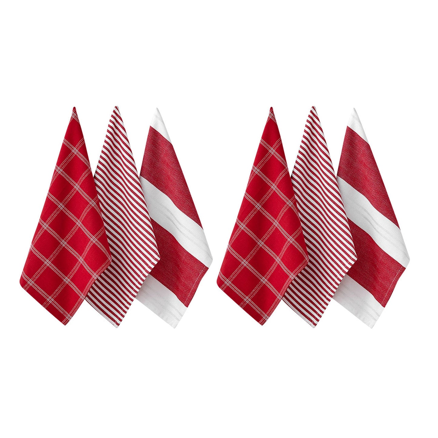 Ladelle Set of 6 Christmas Brick Cotton Tea Towels Design 1 - ShopFrenzy