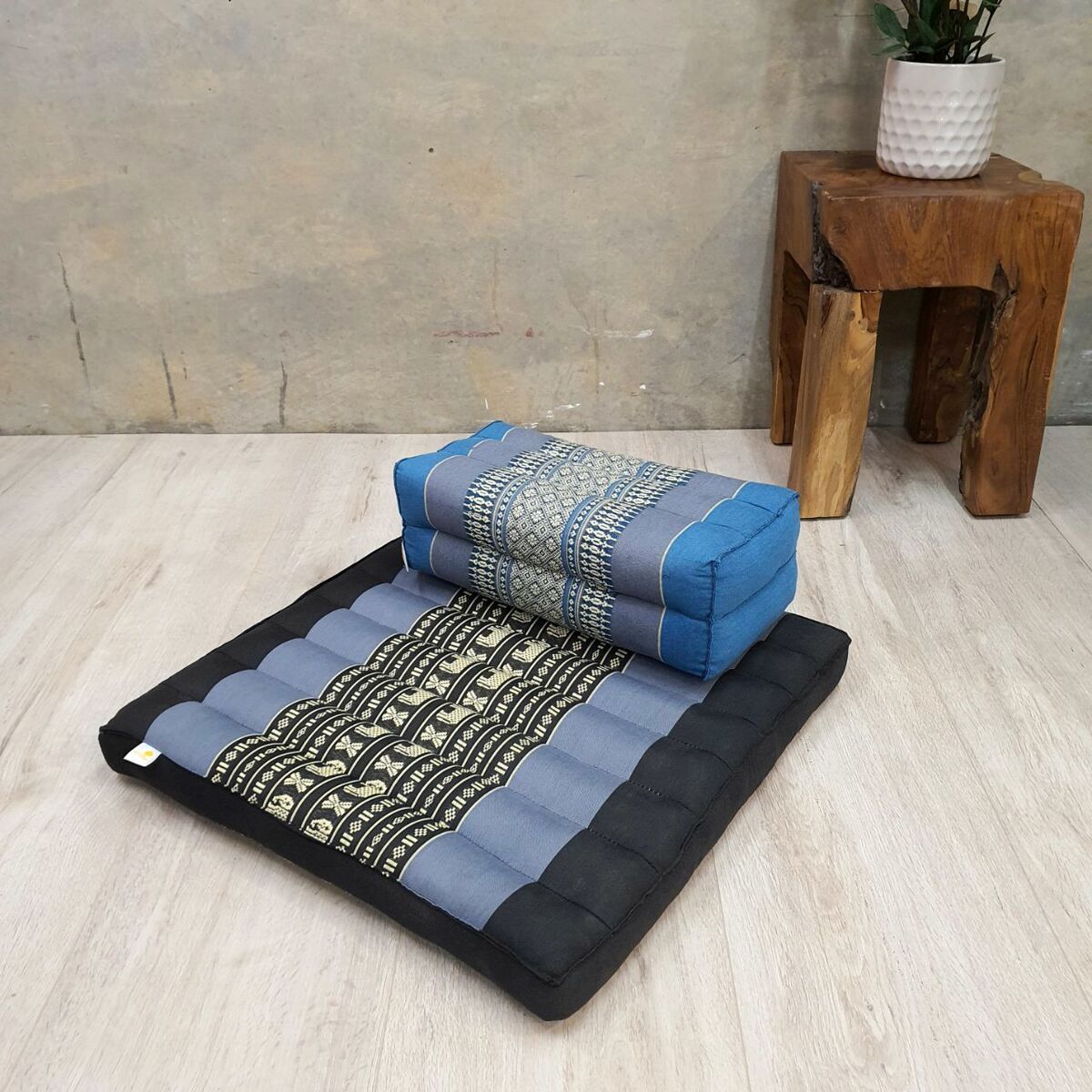 Meditation Cushion + Seating Block Set TTP-StBluEle-YB-Blue - ShopFrenzy
