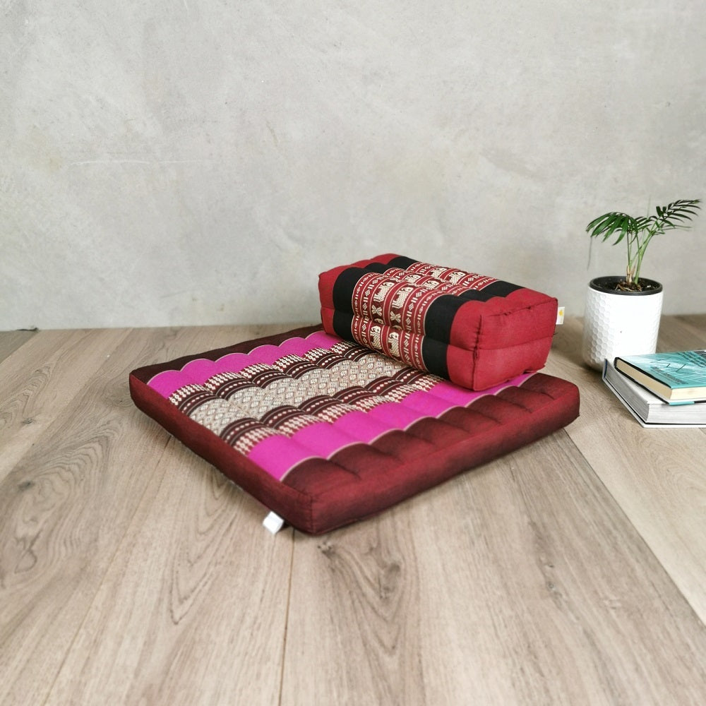 Meditation Cushion + Seating Block Set StPink-YB-RedEle - ShopFrenzy