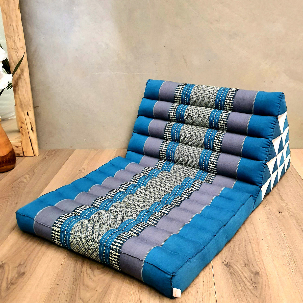 Jumbo 1 FOLD Thai Triangle Pillow Mat Blue - ShopFrenzy