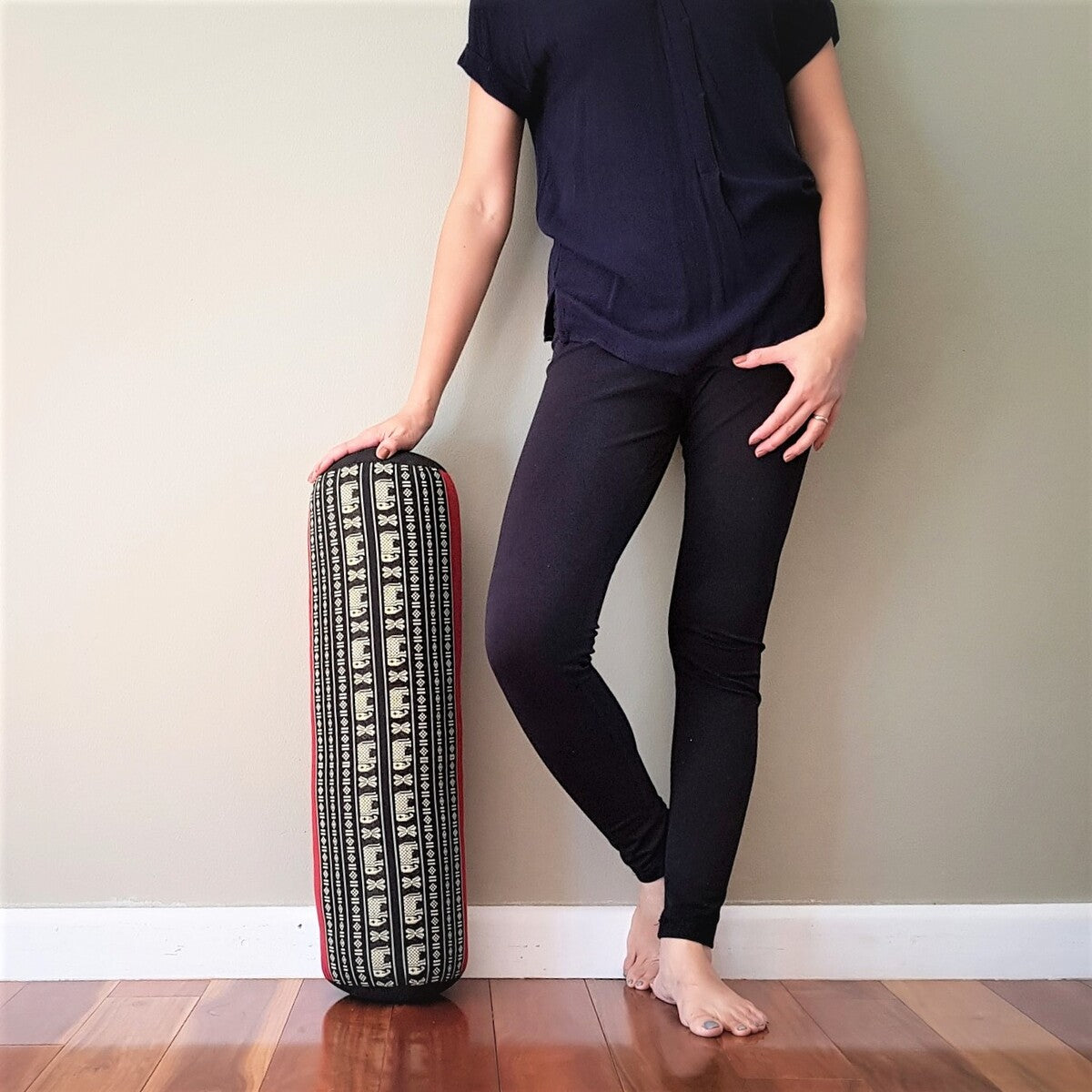 Yoga Bolster /Props Natural Kapok Filled RedEle - ShopFrenzy