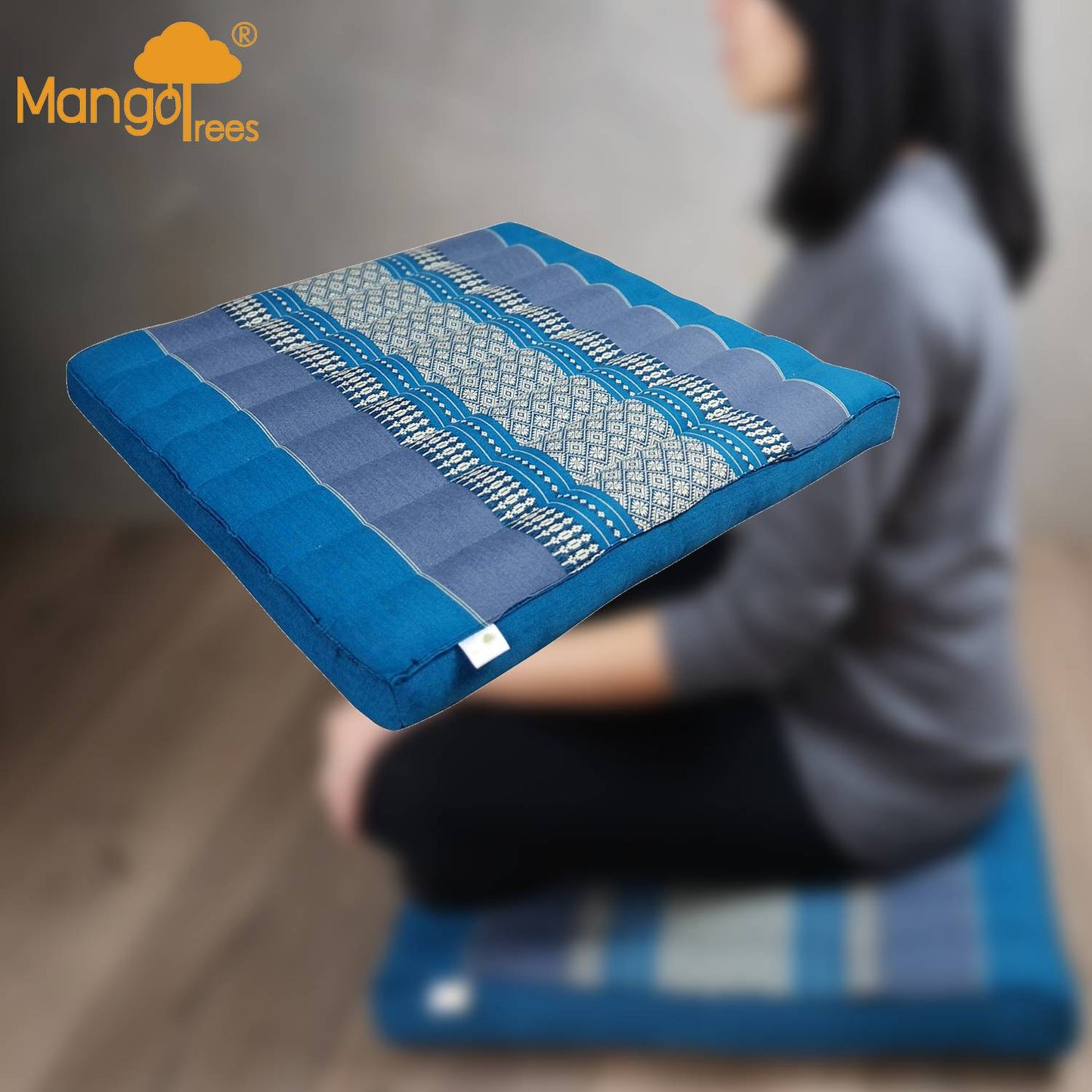 Thai Kapok Meditation Cushion Yoga Seat Blue - ShopFrenzy