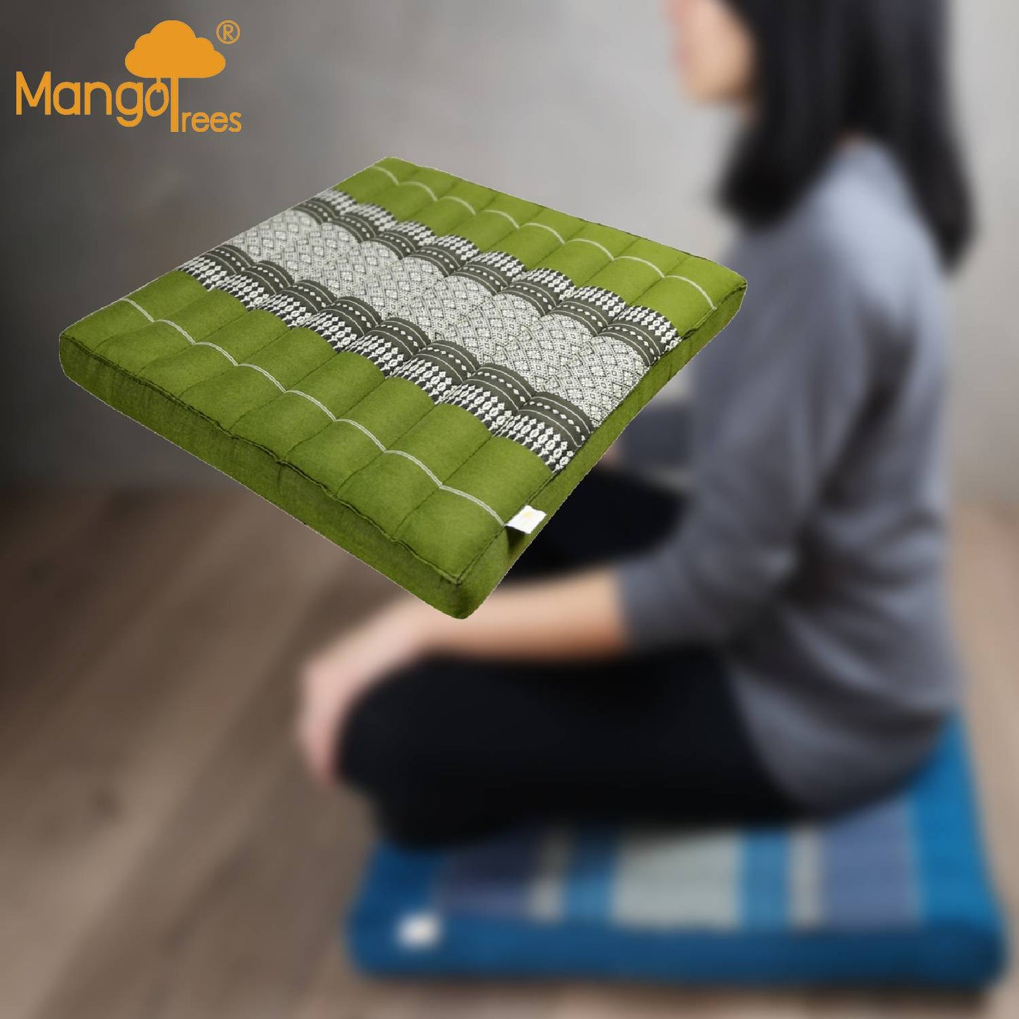 Thai Kapok Meditation Cushion Yoga Seat Green - ShopFrenzy