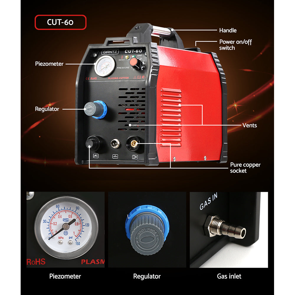 Giantz 60 Amp Inverter Welder Cutter Gas DC iGBT Welding Machine Portable - ShopFrenzy